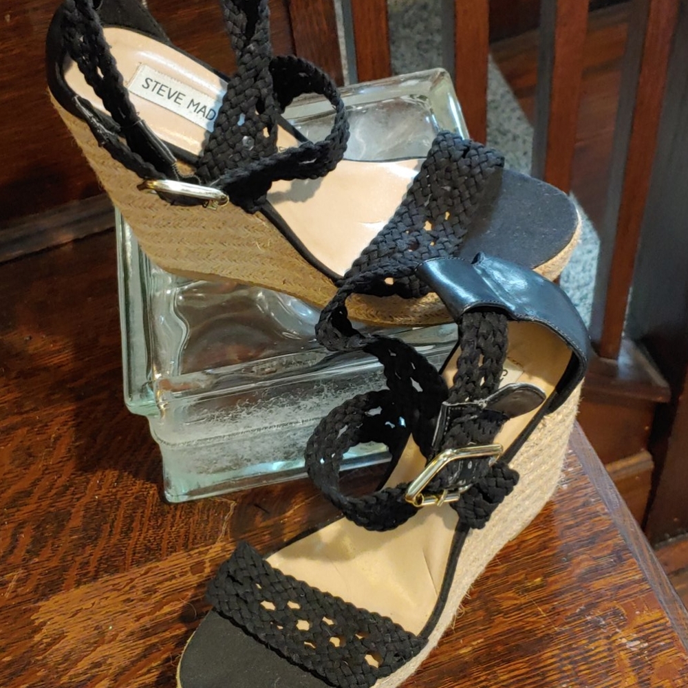 Steve Madden River Crochet Espadrille Wedges